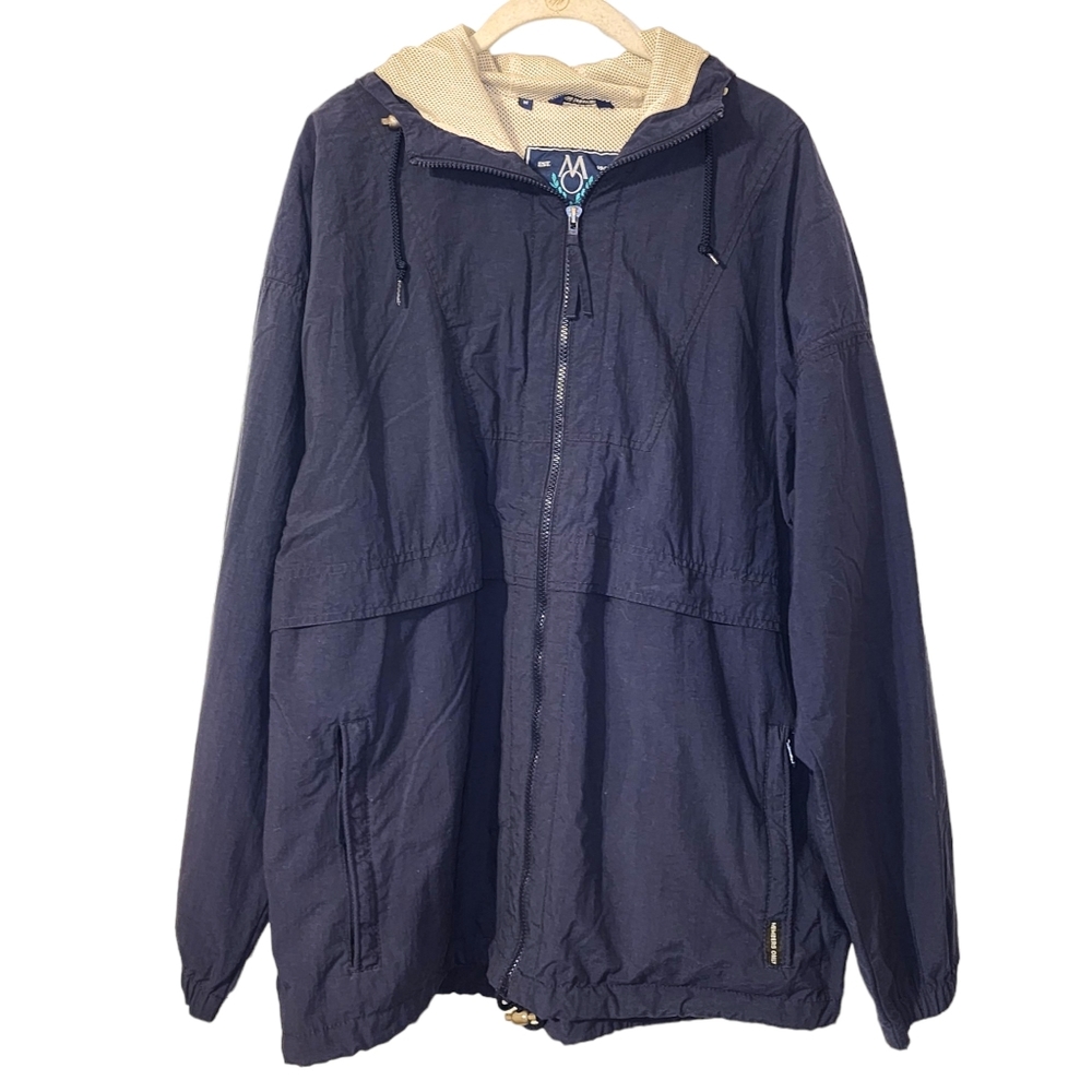 Vintage Members Only Blue Pull Over Nylon Jacket Size Medium